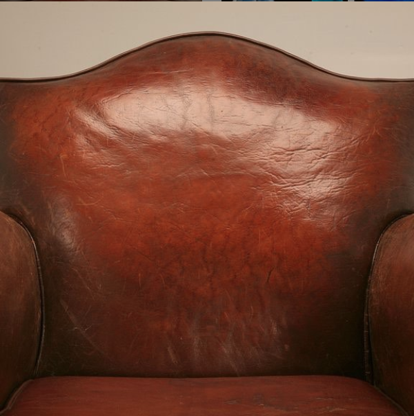 Custom antiqued leather chair