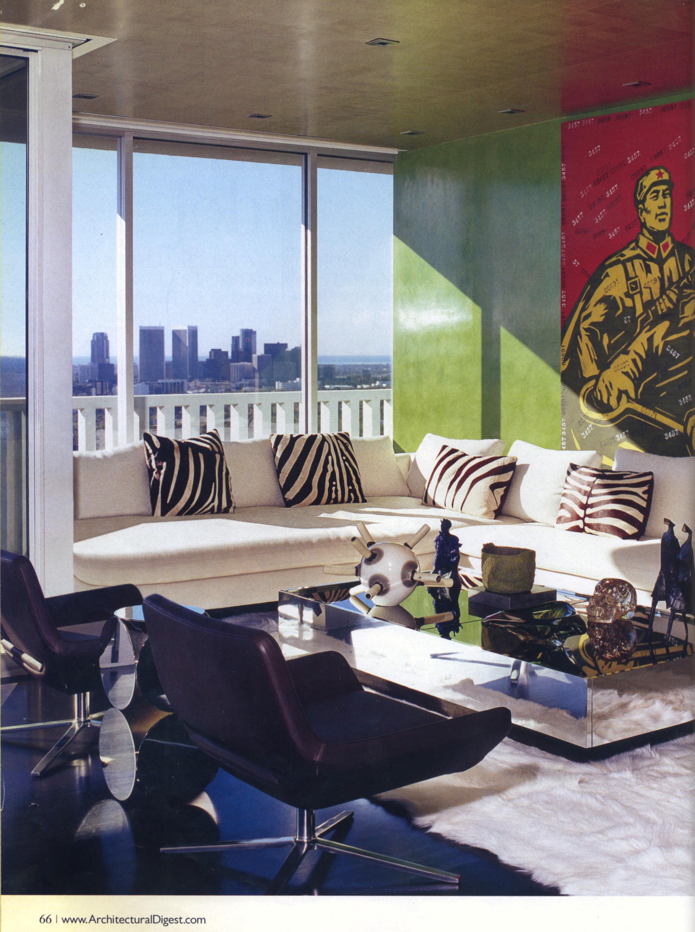 Architectural Digest Dec '09: Elton John's living room