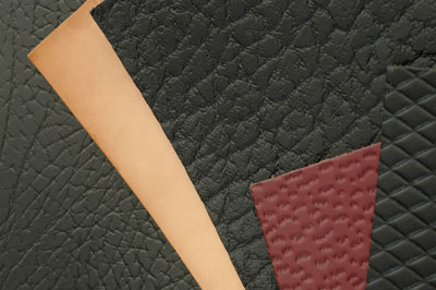 Durable animal-print leather floor tiles